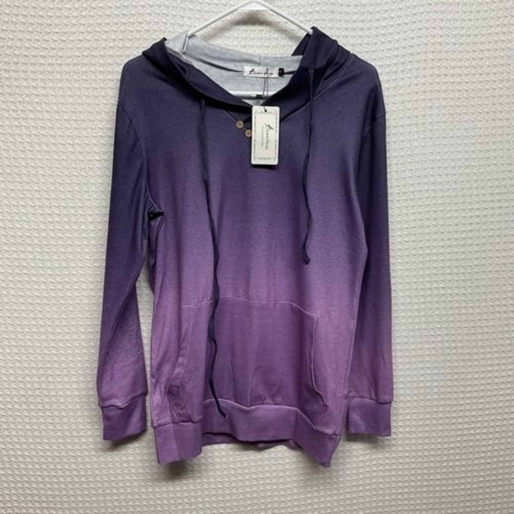 NWT Twink Lady Ombré Purple Hippie Boho Streetwear Hoodies‎ Sweatshirt Women S